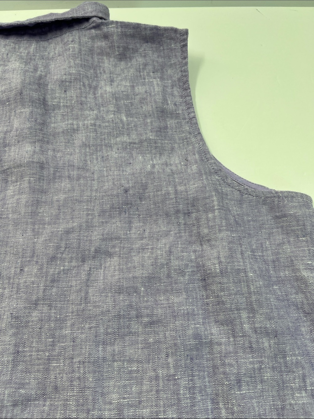 Garnet Hill Sleeveless Lavender Linen Shirt Dress - Picture 13 of 16